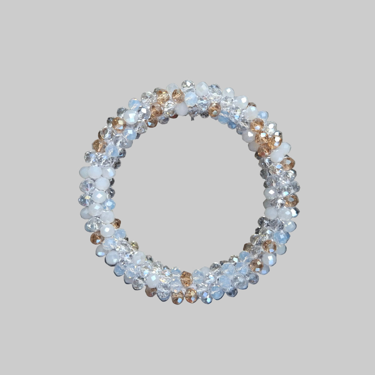 Fascia per capelli con strass - Bracciale con strass bianco crema beige